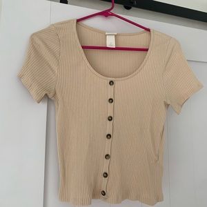 beige button up top